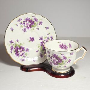 Aynsley Teacup and Saucer Violette Purple Violets